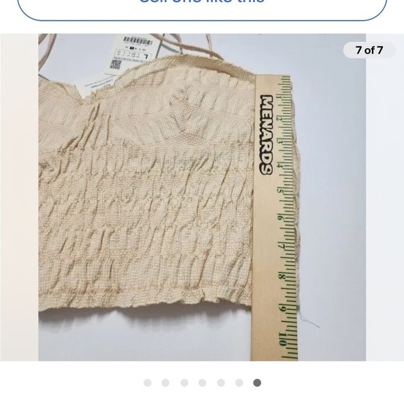 New Zara Spaghetti straps Elastic
Crop Top Size L - Picture 7 of 7